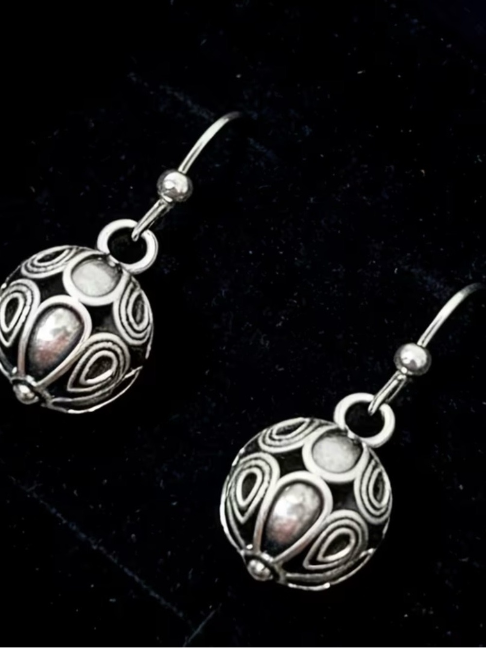 Sterling Silver Filigree Drop Earrings - Silver